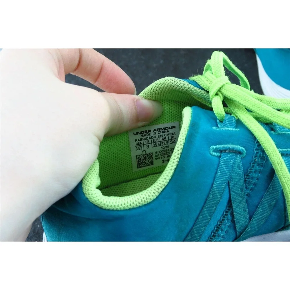 Under armour Youth Girls Shoes Size 3.5‎ M Blue Running Fabric